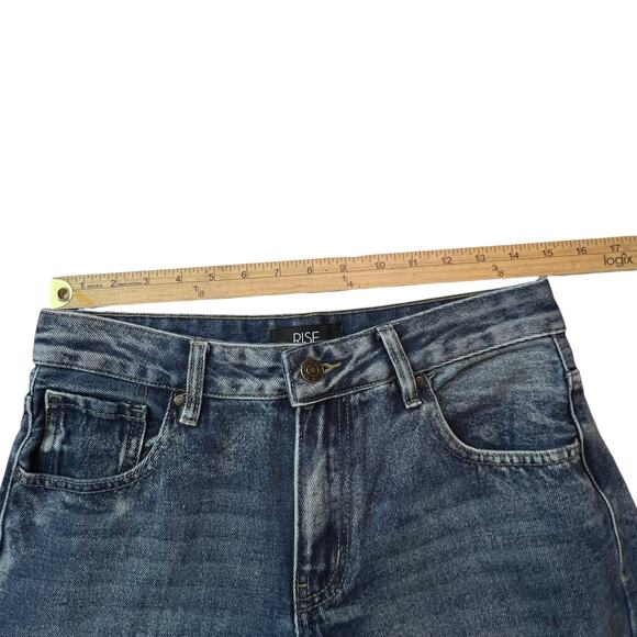 Rise Wide Leg Jeans Women’s Size 7 Blue High Rise Vintage Wash Straight Denim - Picture 5 of 10